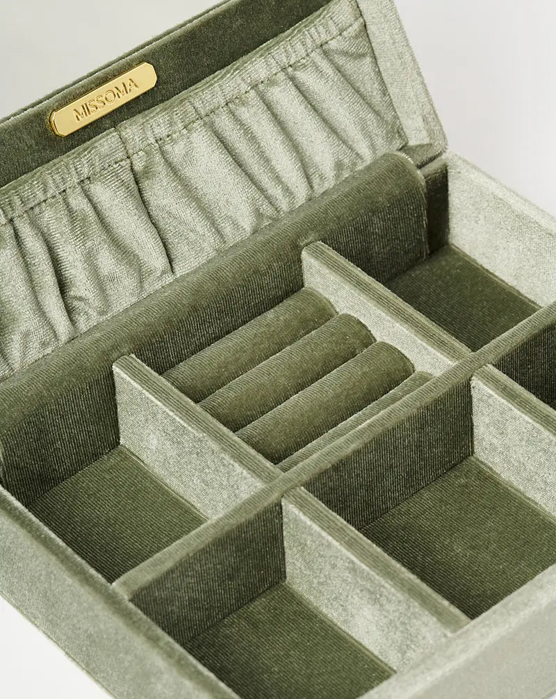 Velvet Jewellery Box | Sage Green - Image 3